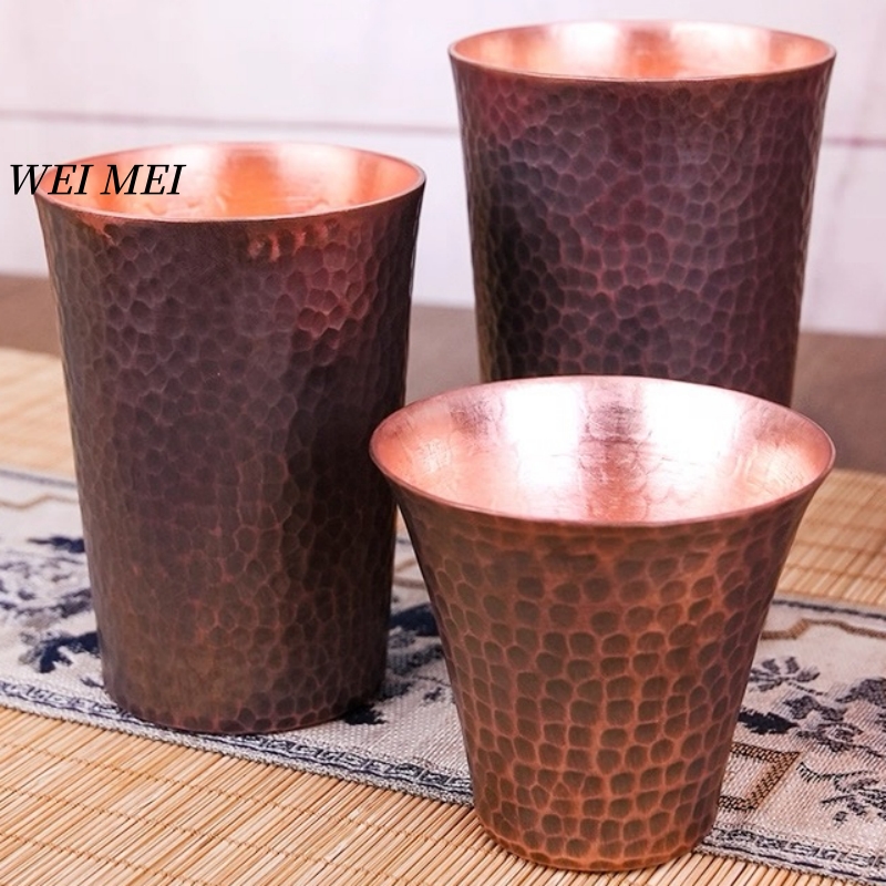 Coffee Tea Friends - Vintage Copper Coffee Mug,Handcrafted Hammer Texture