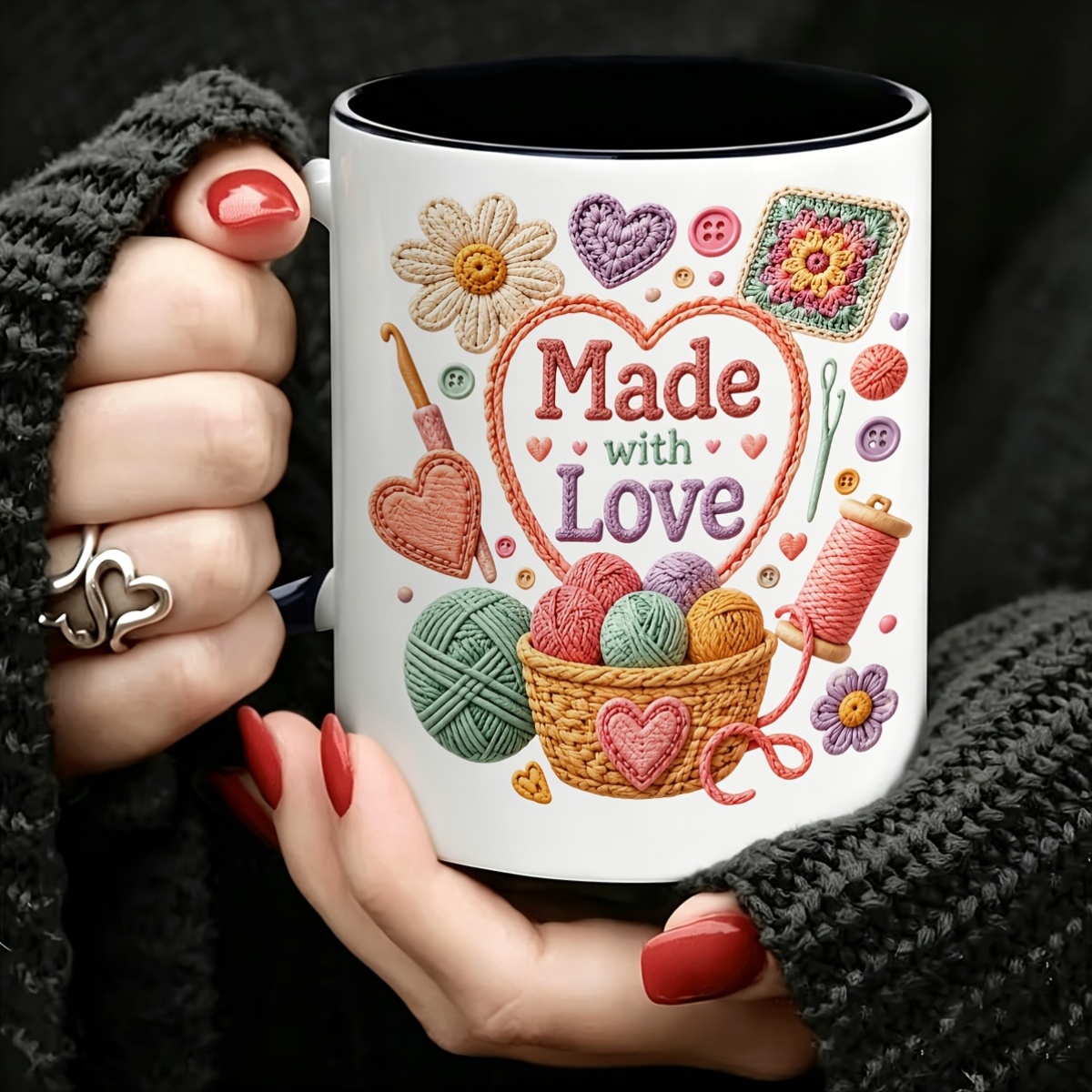 Coffee Tea Love - Handmade 11 oz Ceramic Mug, Exquisite