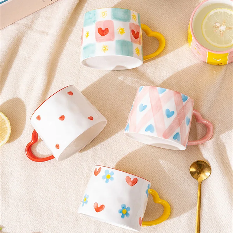 Coffee Tea Love - Ceramic Mug Creative Cute Hand-Painted Love
