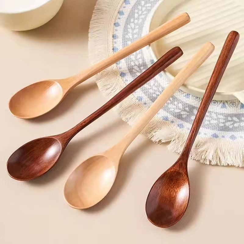 Tea Coffee Utensils - 6pcs Wooden Spoon Tableware Kitchen Cooking