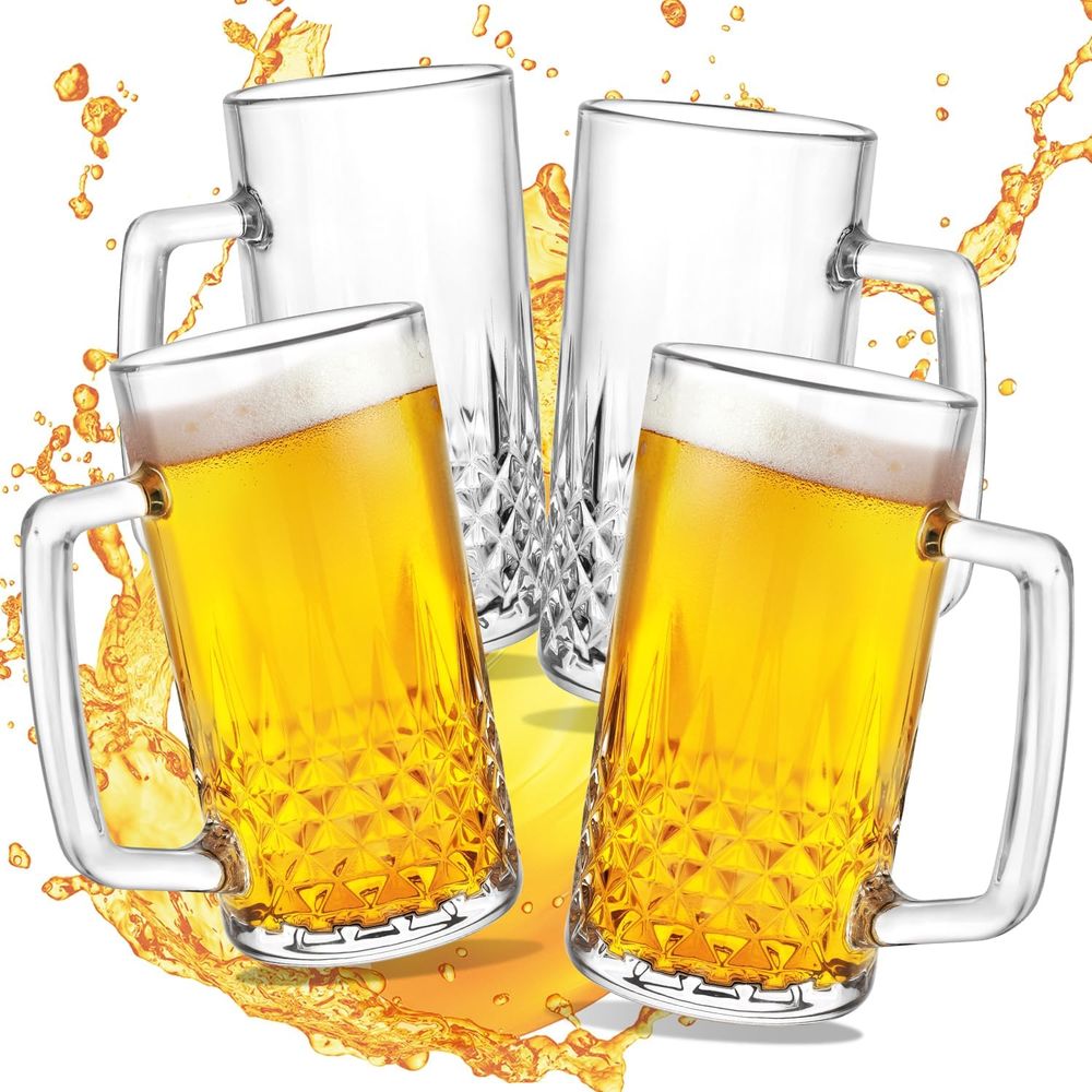 Coffee Tea Friends - 20 oz Heavy Glass Mugs Set