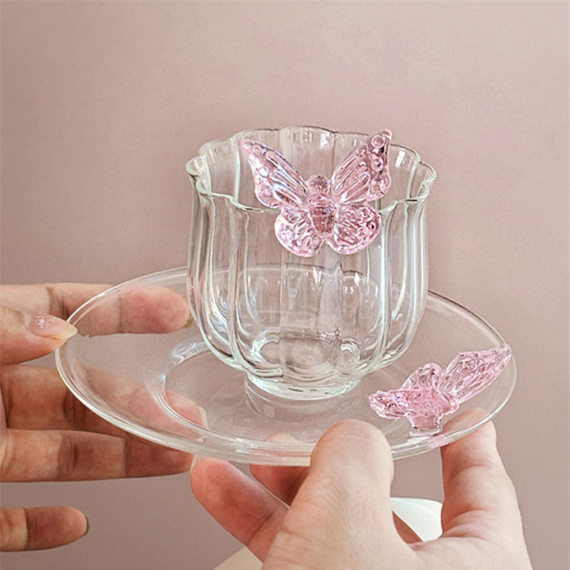 Coffee Cup and Saucer Set Glas - Tea Coffee Utensils review and price
