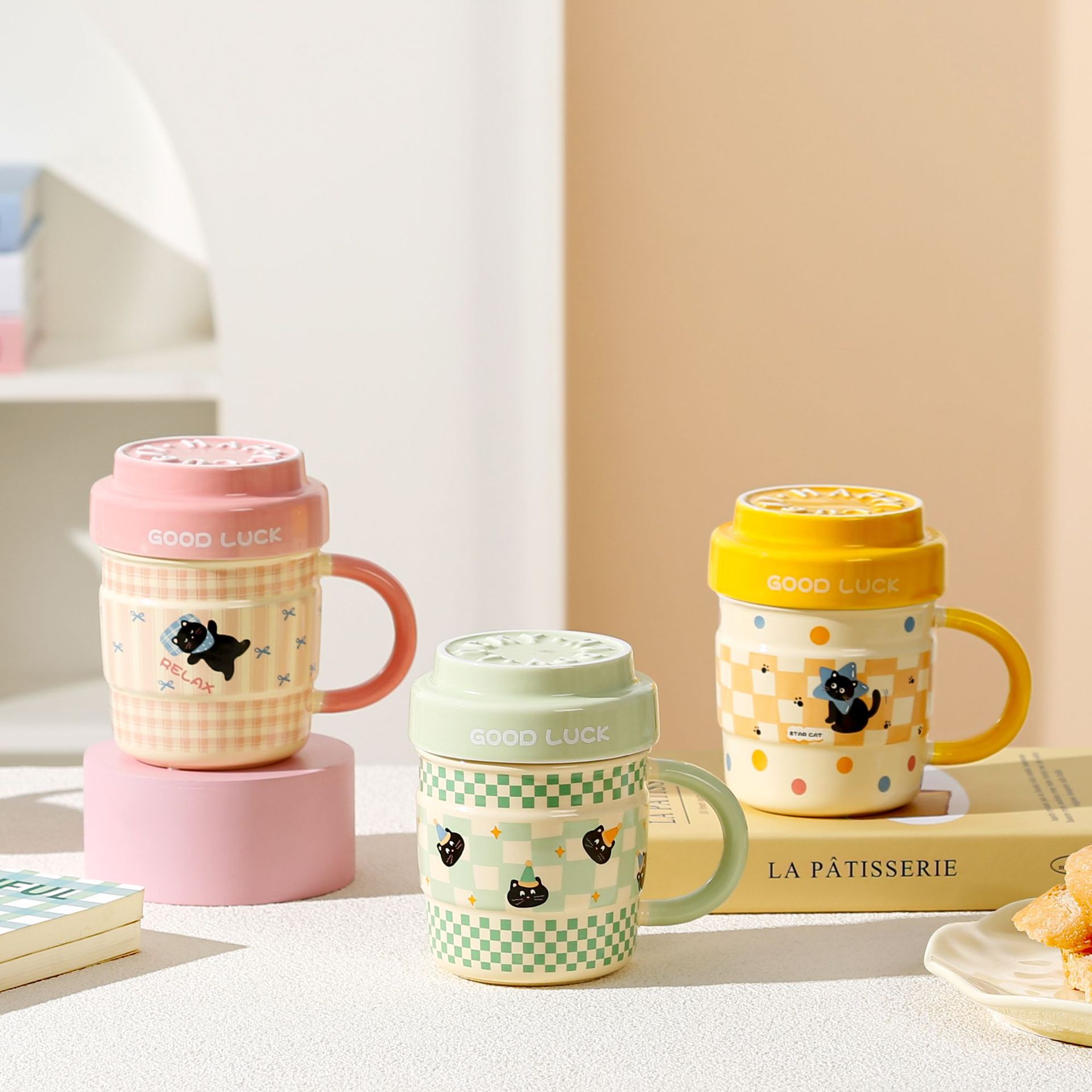 Cartoon Cat Ceramic Mug Cerami - Coffee Tea Friends review and price