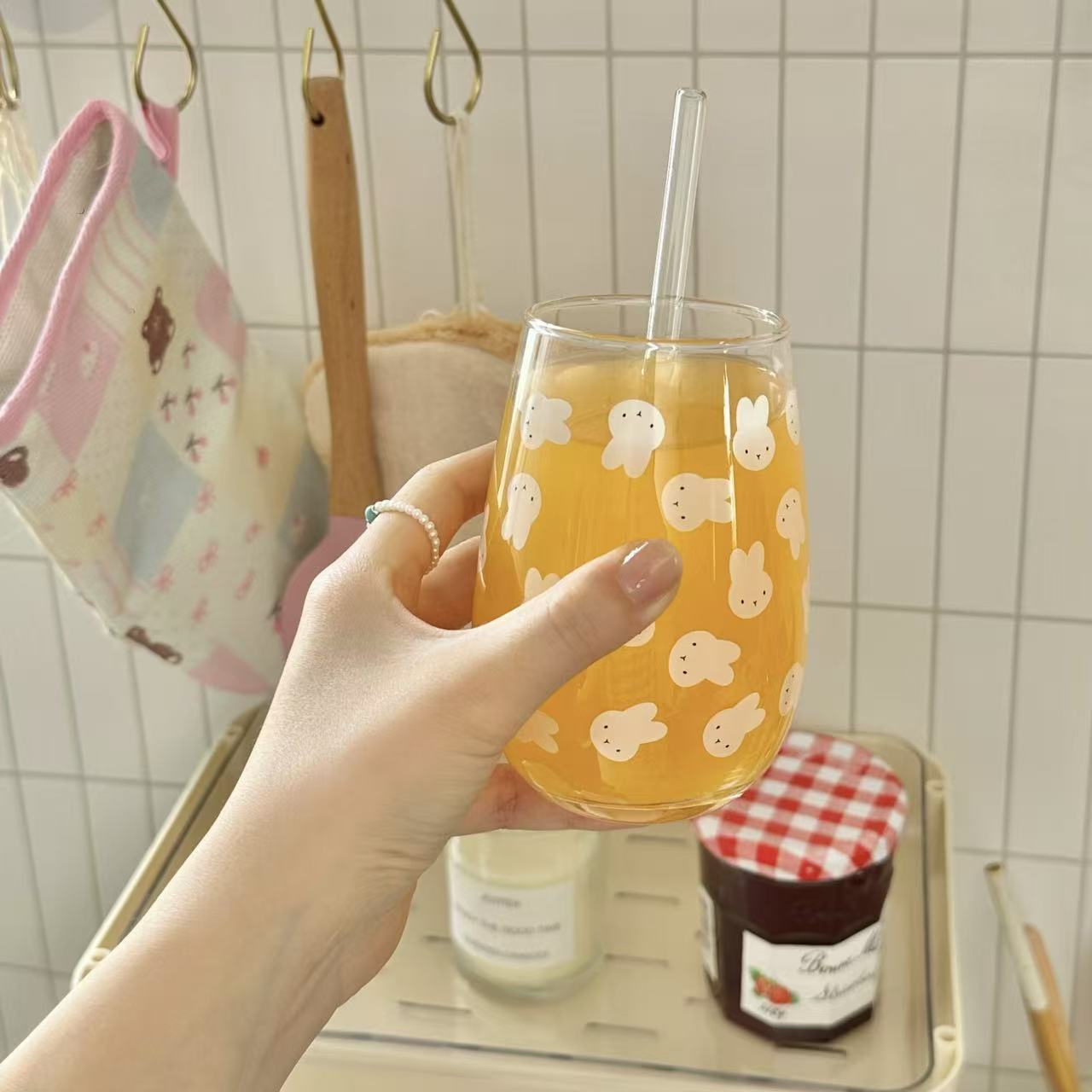 Cute Miffy Rabbit Printed Glas - Coffee Tea Cups review and price