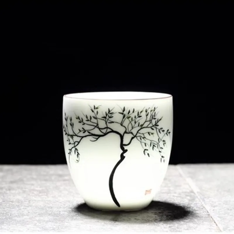 1PC Hand Drawn Ceramic Tea Cup - Tea Coffee Utensils review and price