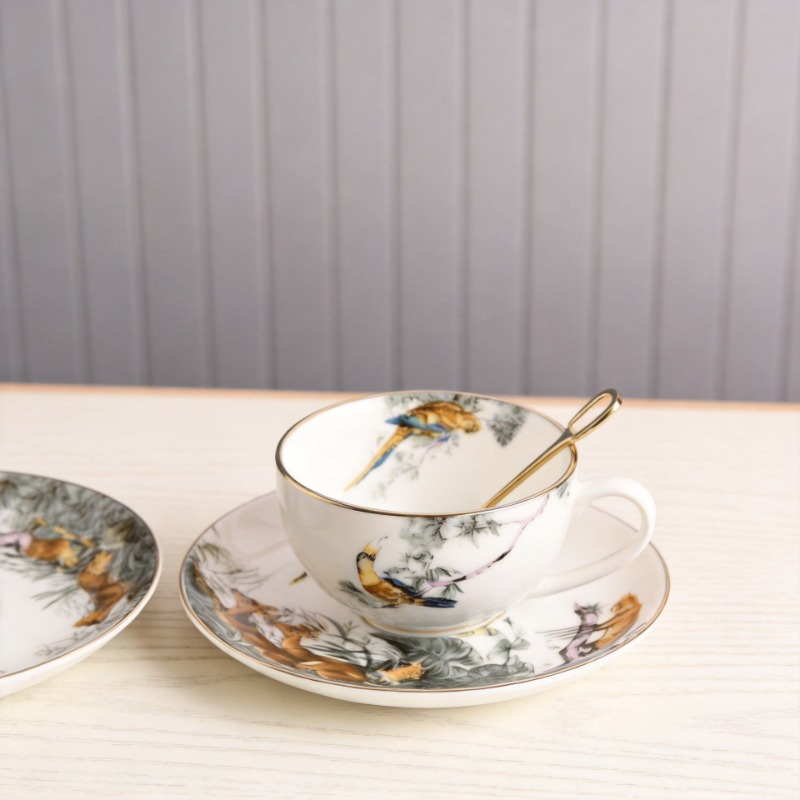 Retro British Bone China Jungl - Coffee Tea Love review and price