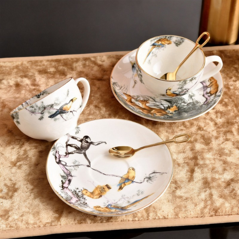 Retro British Bone China Jungl - Coffee Tea Love review and price