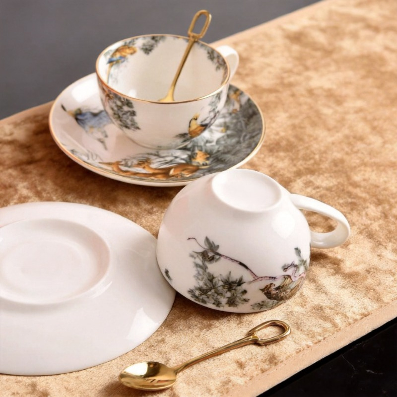 Retro British Bone China Jungl - Coffee Tea Love review and price
