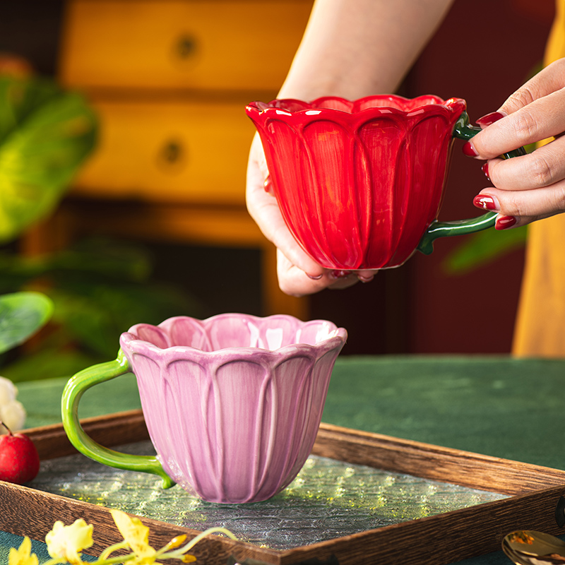 Floral Ceramic Mugs Set Couple - Morning Tea Coffee review and price