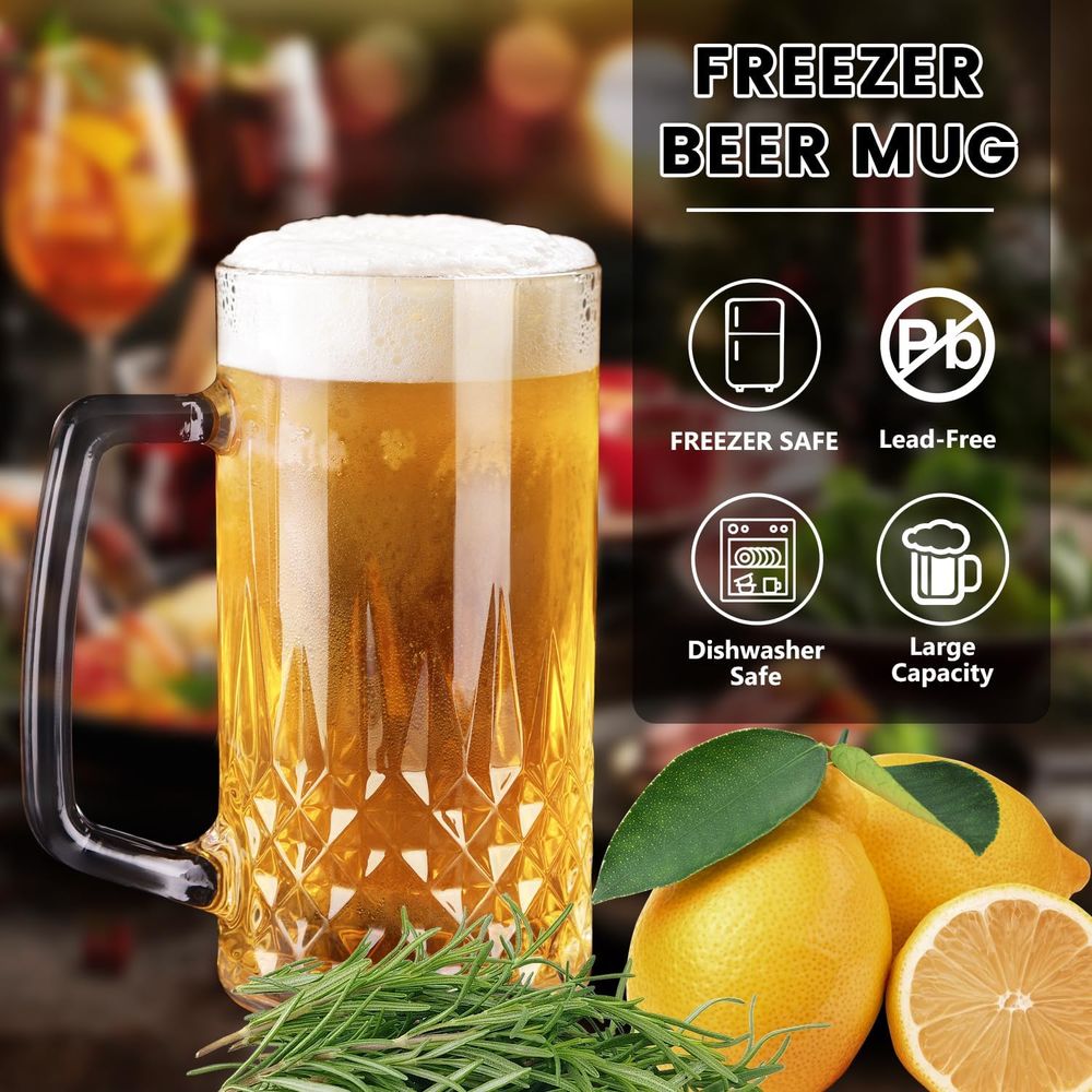 20 oz Heavy Glass Mugs Set of  - Coffee Tea Friends review and price